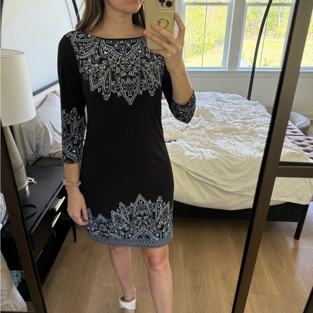 WHBM Embellished Patterned Dress